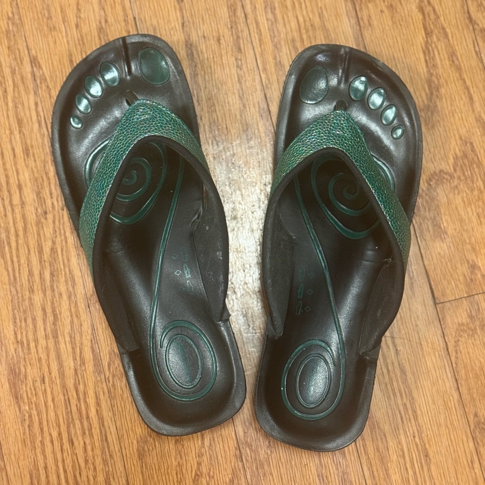 Aerosoft Glitter Thong Beach Summer Arch Support Flip Flops for Women Size 41